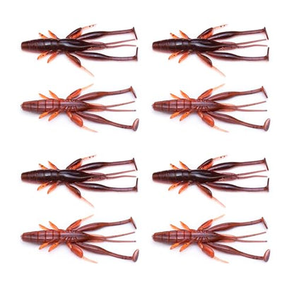 8 PCS Soft Crawfish Lures Fishing Craw Baits Artificial Lures Baits Swimbait for Carp Bass Crawfish Lure Artificial Swimbait Outdoor - color: dark brown 5