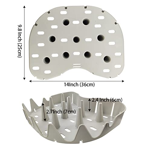EUPHENG Shark Teeth Design Fly Fishing Stripping Basket, Faster Draining Safely See Through, Super Light Smooth Curved Tangle-Proof Stripping Line Basket with Silicone Spike