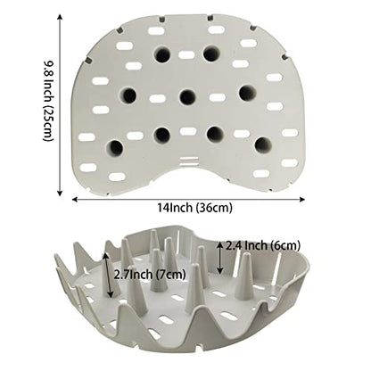 EUPHENG Shark Teeth Design Fly Fishing Stripping Basket, Faster Draining Safely See Through, Super Light Smooth Curved Tangle-Proof Stripping Line Basket with Silicone Spike