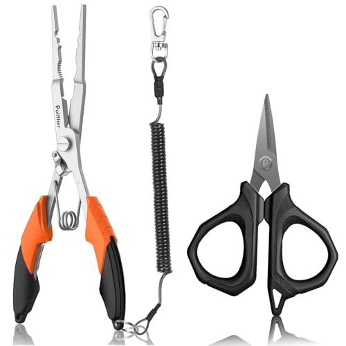 Fishing Tools Kit, Fishing Pliers,Fishing Scissors, Fishing Line Cutter for Braided Fishing Line,Fishing Gear with Lanyard - color: 8"Fishing Pliers Orange