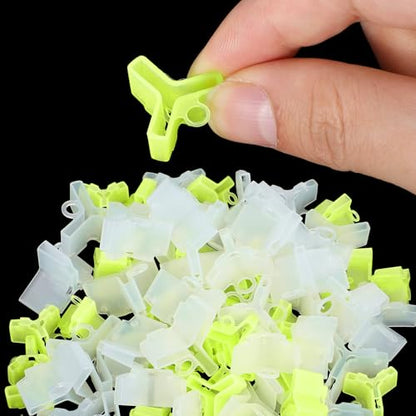 80 Pcs Fishing Treble Hook Covers, 4 Size Fishing Hook Protectors Treble Hooks Bonnets (Yellow and White)