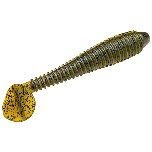 Strike King Rage Swimmer Fishing Lure, Soft Plastic Paddletail Minnow, Sleek Nose Cone, Softly Ribbed Body, Thin Tail
