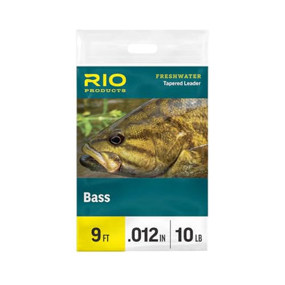 Rio Products Bass Leader, Freshwater Tapered Leader for Fly Fishing, Designed for Bass Fly Fishers - size: 10LB