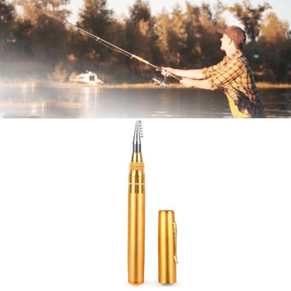 ‌Pocket Telescopic Fishing Rod 1.8m (6ft) – Portable Collapsible Carbon Fiber Fishing Pole for Travel, Freshwater & Saltwater Fishing, Compact Design - color: Gold