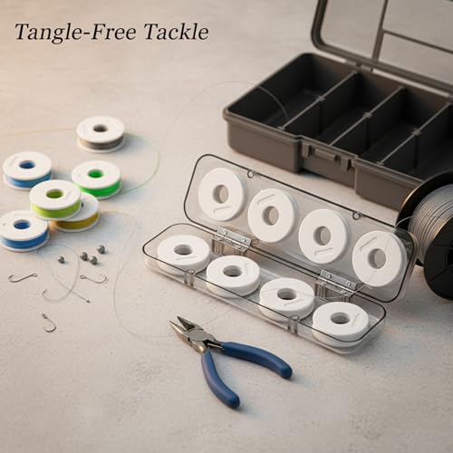 Silicone Fishing Line Spool Holder Box with Pin - Compact Tackle Organizer for 50-100lb Line Storage (1 Pack)