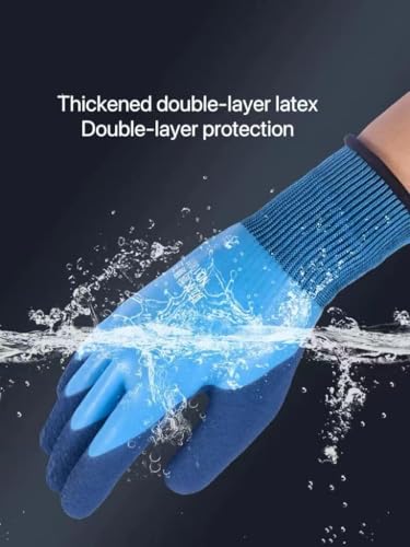 Women Men Waterproof Fishing Gloves,Anti-Slip Catch Fish Gloves,Puncture Proof Fishing Gloves for Handling,Catching,Cleaning - color: Blue