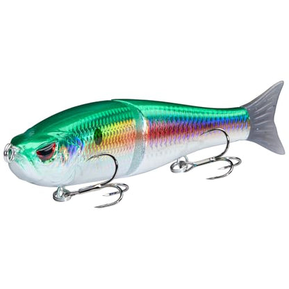 Bassdash SwimShad Glide Baits Jointed Swimbait Bass Pike Salmon Trout Muskie Fishing Lure - color: Gizzard Shad, size: 7in/2.2oz