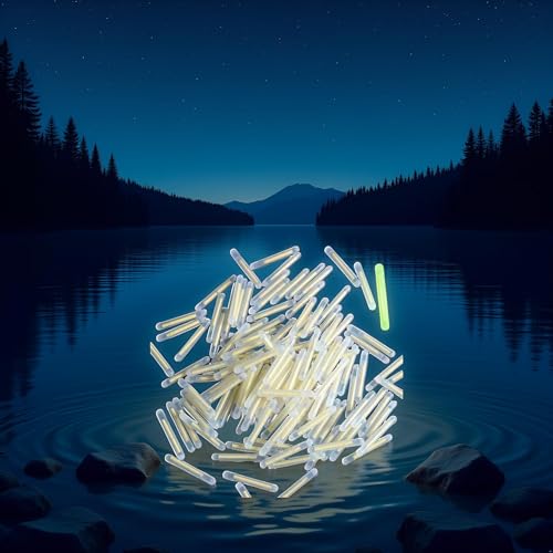 100Pcs Yellow Fishing Float Light Stick Fluorescent Lightstick Fluorescent Dark Glow Sticks Fishing Float Accessories 3mm Corks, Floats Terminal Tackle and Accessories