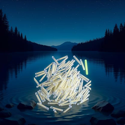 100Pcs Yellow Fishing Float Light Stick Fluorescent Lightstick Fluorescent Dark Glow Sticks Fishing Float Accessories 3mm Corks, Floats Terminal Tackle and Accessories