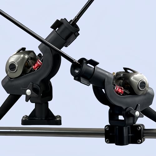 HiUmi Adjustable Rotatable Plastic Fishing Rod 3 Mount Rack Holder Bracket Boat Canoeing Rowing Mount Kit Kayak Side Rod Holder - color: RH50-2Pack