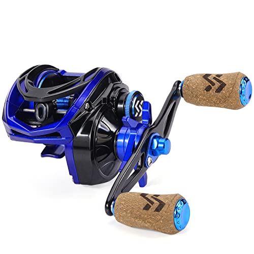 Sougayilang Baitcasting Reel, 7.0:1 Gear Ratio Super Smooth Power, 9 + 1 Shielded Ball Bearings Anti-Corrosion Baitcaster Reel Fishing Reel - color: Left Handed - 7.3:1