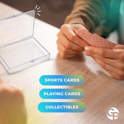 10-Pack Clear Hinged Plastic Containers, Keepsake Storage Boxes, 3 1/2" L x 2 9/16" W x 5/8" H, Made in USA, Plastic Display Case or Small Box for Storage and Organization - size: 3.5" x 2.56" x 0.63"