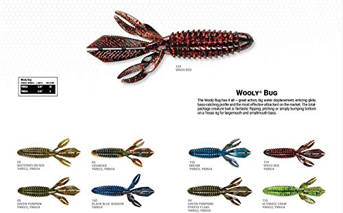 YUM Wooly Bug Creature Bait Soft Plastic Bass Fishing Lure - color: Crawdad, size: 3.25"