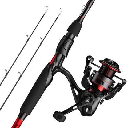KastKing Royale Legend II Twin Tip Fishing Rod and Reel Combos, Spinning & Casting Combo, IM6 Graphite 2Pc Blanks, Extra Backup Tip Section, Stainless-Steel Guides, KastFlex Technology, EVA Handles - style: Spin: 3000 Reel, 7'3''- M Rod(2 Pcs + Extra Tips