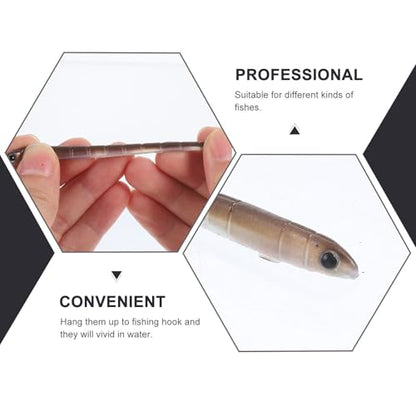 10Pcs 3.74" Soft Fishing Lures, Lifelike Earthworm Artificial Plastic Baits for Bass