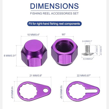 Fishing Reel Screw Nut Caps, Right Handle Locking Plate Nut Replacement Part - color: Purple, size: M7