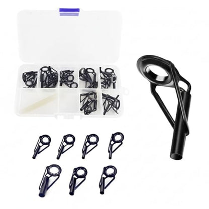 Aventik Fishing Rod Tip Repair Kit 26/30/35Pcs Stainless Rod Tip Guide Replacement Kit Multiple Sizes Fishing Rod Tip Eyelet Repair Kit Fishing Pole Repair Kit - style: Large Size-35pcs