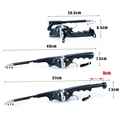 Mini Fishing Rod and Pocket Fishing Rod & Reel Combo - Collapsible Telescopic Ultra-Compact Foldable Design, 6x5.5x1.62 Inch Portable Outdoor Gear for Travel, Hiking, Backpacking