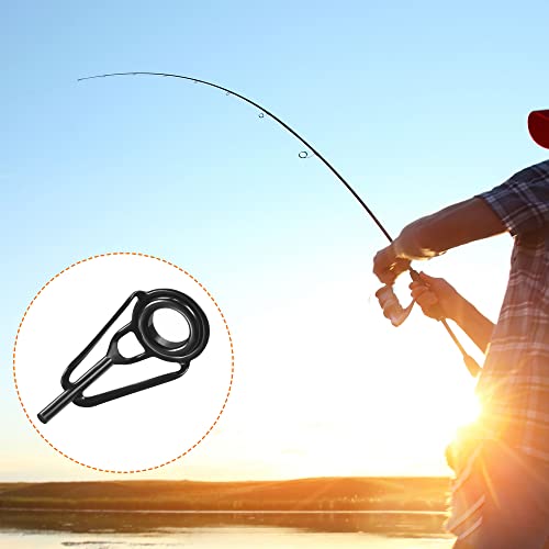 PATIKIL Tube Dia Fishing Rod Tips Repair Kit, Stainless Steel Black Guide Ring for Fishing - size: 1.4mm