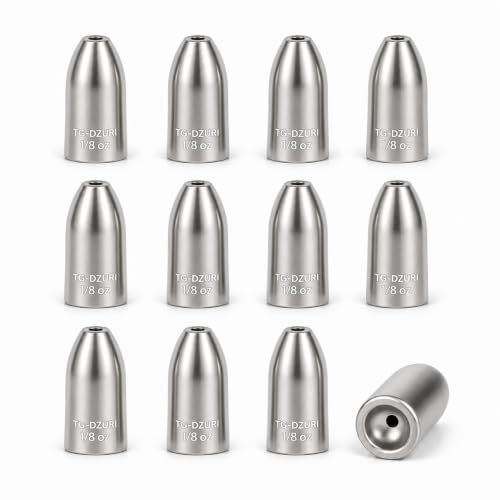 Tungsten Bullet Fishing Weights - Insert Free Worm Sinkers for Bass Fishing, Ultra Sensitive Texas & Carolina Rig Weights, Flipping & Pitching, 1/16, 1/8, 3/16, 1/4, 3/8, 1/2 oz, 5-12 Pack | 3 Colors 1/16-1/2oz Fishing Sinkers for Texas Rig, Carolina Rig,