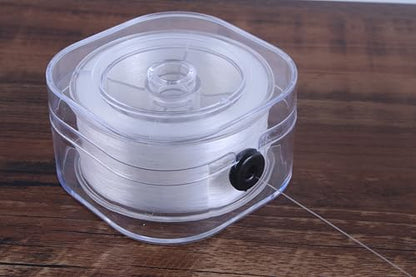 KONMAY Clear Monofilament Fishing Line, 0.2mm 408 Yards, Invisible String | With Dispensor, 7.5lb line for hanging ornaments, balloon garlands, suncatchers, beading, jewelry and party decor - size: 0.2mm