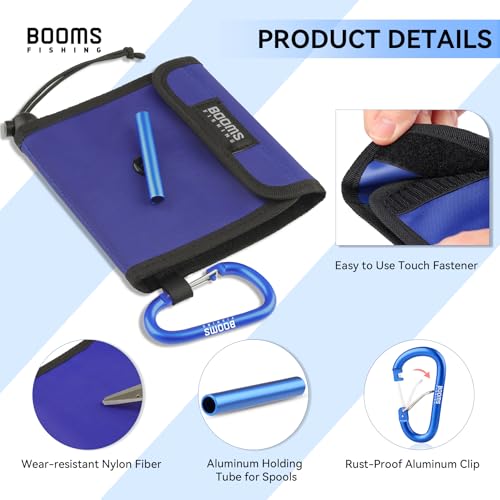 Booms Fishing Leader Holder Wallet: Fly Fishing Tippet Line Storage with 12 Clear Pocket and Tippet Holder - size: S