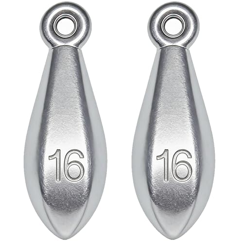 Fishing Weights Sinkers Bank Sinkers Bullet Weights for Surf Fishing Pier Bank Fishing Saltwater Fishing Gear 1oz to 8oz - size: 16 Ounce-2pcs