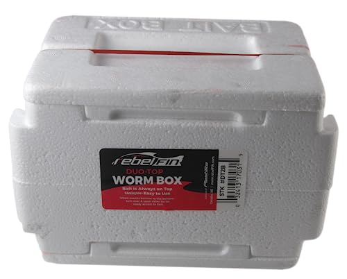 Duo-Top Worm Box - Live Bait container for Nightcrawler Red Worms - 2-Pack