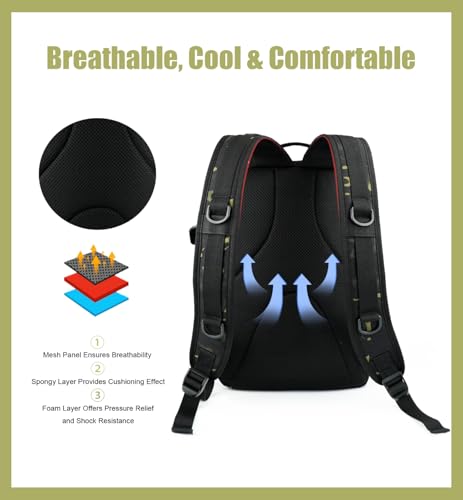 Small Fishing Backpack with Rod Holder, Water-Resistant Tackle Backpack, Fishing Tackle Bag for Box Storage, Fishings Gear & Outdoor Camping