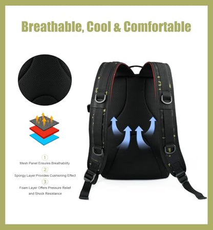 Small Fishing Backpack with Rod Holder, Water-Resistant Tackle Backpack, Fishing Tackle Bag for Box Storage, Fishings Gear & Outdoor Camping