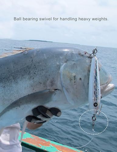 Saltwater Ball Bearing Swivel Set, Fishing Snap Swivels Heavy Duty Big Game Fishing Tackle Spinner Connector