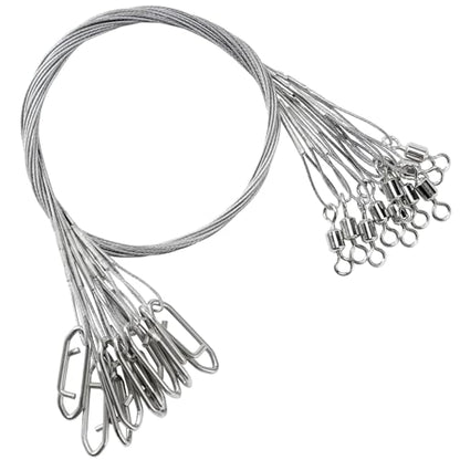 AMYSPORTS High Strength Fishing Leaders Steel Heavy Duty Fishing Leader Wire Line Stainless Wire Leaders Saltwater White Nickel - size: #2 (7.8in-30lb) 40pcs