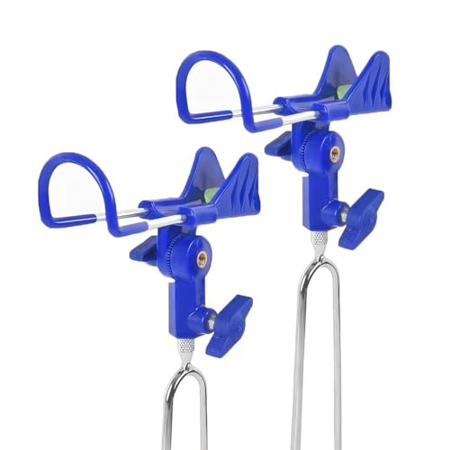 Blue Aluminum Bank Fishing Rod Holder &360° Adjustable for Ground - 2 Pack