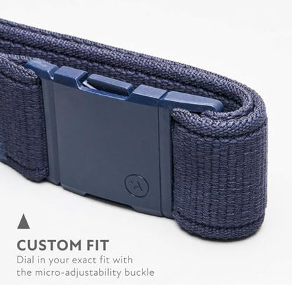 Arcade Belts A2 Unisex Adventure Belt: Heavy Duty Stretch, Metal Free Buckle - color: Atlas - Navy, size: Standard (Up to 40"); 1.5" Wide