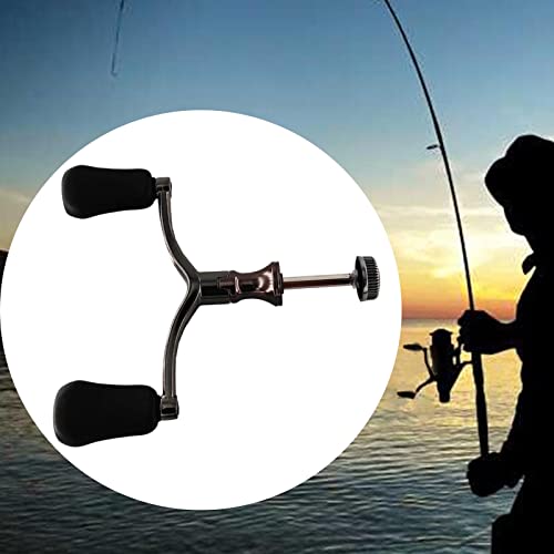 harayaa Aluminum Alloy Fishing Reel Double Handle Grip, Black Power Handle Replacement for 1000-5000 Type Reels