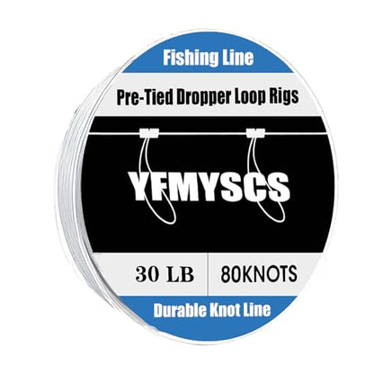 Pre-Tied Dropper Loop Rigs,Fishing Line Spool, Loops About 12 Inches Apart with 3.5 Inch Loop Size. Perfect for Saltwater & Freshwater Fishing ﻿ - size: 30LB