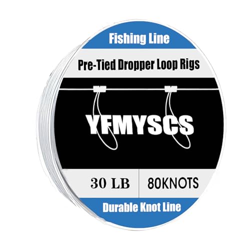 Pre-Tied Dropper Loop Rigs,Fishing Line Spool, Loops About 12 Inches Apart with 3.5 Inch Loop Size. Perfect for Saltwater & Freshwater Fishing ﻿ - size: 30LB