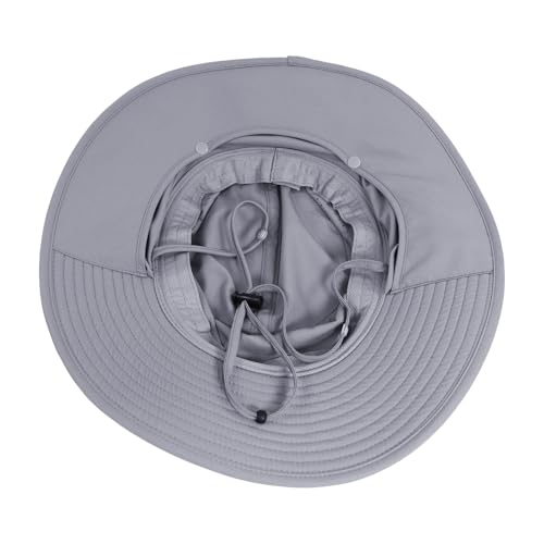 Connectyle Men's Wide Brim Sun Hat with Neck Flap UPF 50+ Packable Breathable Boonie Bucket Hat for Fishing Hiking Safari - color: Light Grey