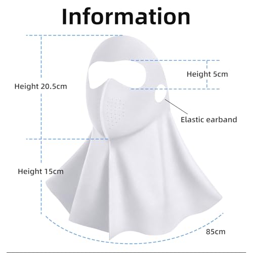 UPF 50+ Sun Protection Face Mask with Neck Coverage, UV Face Mask for Outdoor Activities, Unisex Breathable Sun Mask - style: Grey 2