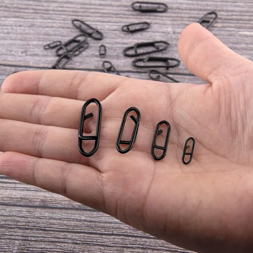 Alwonder 50-Pack Fishing Stealth Power Speed Clips, High Strength Stainless Steel Speed Clips for Fishing Lures Quick Change, Freshwater Saltwater Crankbait Popper Lures Quick Snap Connector - size: 175LB-1.2IN