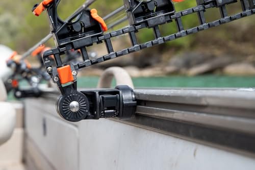 YakAttack SideStage Pro Rod Rack - Set of 2 with Style Options | Horizontal Fishing Rod Holder & Stager | Includes ClickTrac Rails & FlipGrips | Made in USA - style: Kayak Track Systems