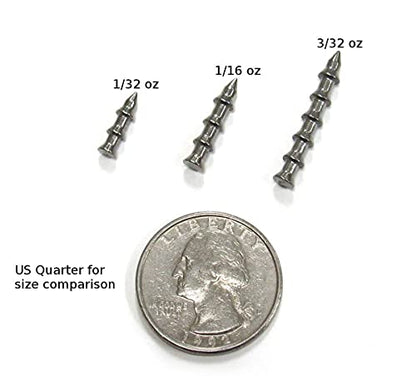 (10 Pack) - Harmony Fishing Company Tungsten Nail Weights [Select Size] (Lead-Free/No Lead Nail Weights for Neko/Wacky Rig Fishing) (Natural, 1/16oz) - size: 1/16oz