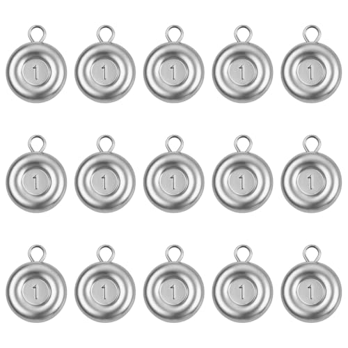 Fishing Weights, Disc Sinkers, Lead Fishing Sinkers & Weights for Saltwater & Freshwater, Flat Coin Sinkers for Bottom Fishing, Assorted Sizes - size: 1oz-15 Pcs