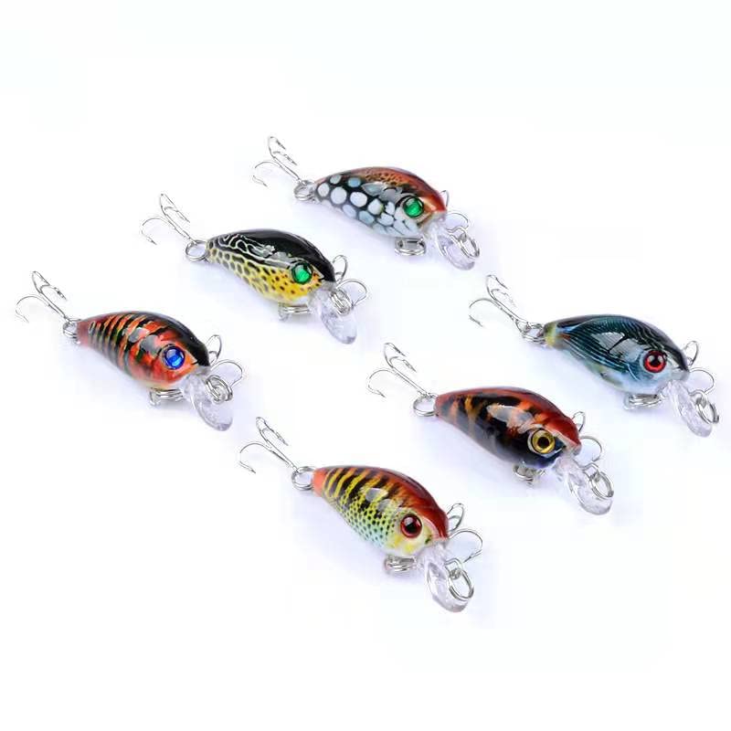 6 Pcs Minnow Crankbait Set, as Topwater Hard Swimbait Jerkbait for Trout Bass Salmon in Various Saltwater and Freshwater