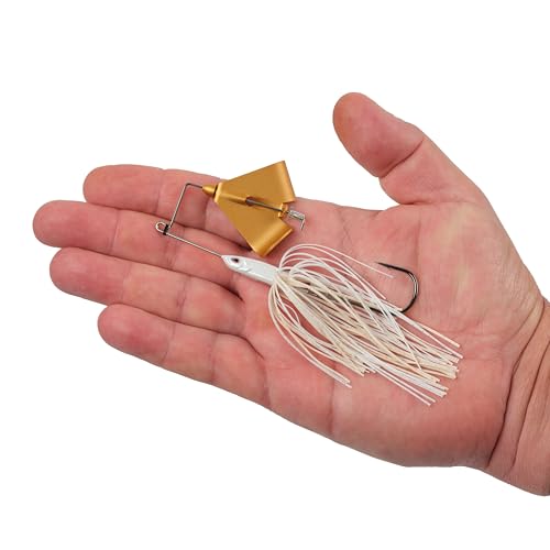 Berkley Skirted Riveter Fishing Buzzbaits - color: White + Gold, size: 1/4 oz