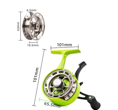 Pack of 1 Ice Fishing Reel Large Spool Diameter Inline Freespool Reel Wear-Resistant 31 BB Ice Fishing Gear for Sea Lake Pond Metal Spool - color: Orange