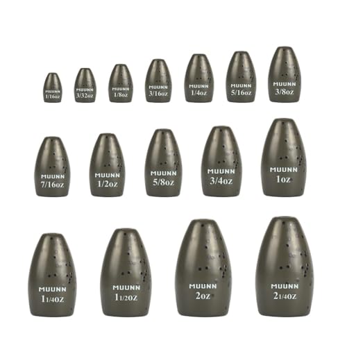 5Pcs Tungsten Bullet Fishing Weights, 16 Sizes Insert-Free Tungsten Flipping Sinkers for Bass Fishing, 1/16oz - 2.25oz - color: No Chip Green Pumpkin, size: 1oz - 2pcs