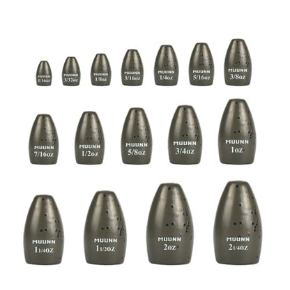 5Pcs Tungsten Bullet Fishing Weights, 16 Sizes Insert-Free Tungsten Flipping Sinkers for Bass Fishing, 1/16oz - 2.25oz - color: No Chip Green Pumpkin, size: 1/2oz - 5pcs