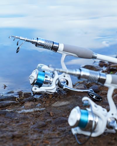 Ghosthorn Fishing Rod and Reel Combo Carbon Fiber Telescopic Fishing Pole Carrier Bag Portable Kit Saltwater Freshwater - size: 2.1m 7ft, style: 2 Pack Rod&reel Combos With One Bag
