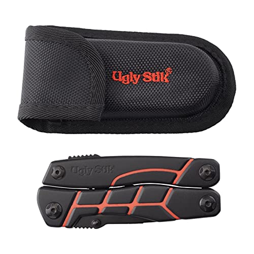 Ugly Stik Ugly Tools Multitool Knife for Fishing, 11-in-1 Fishing Tool for Anglers, Includes Pliers, Scissors, Knife, and Screwdriver, Non-Slip Grip Handle